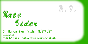 mate vider business card